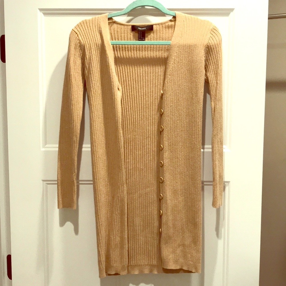 Beige button down cardigan